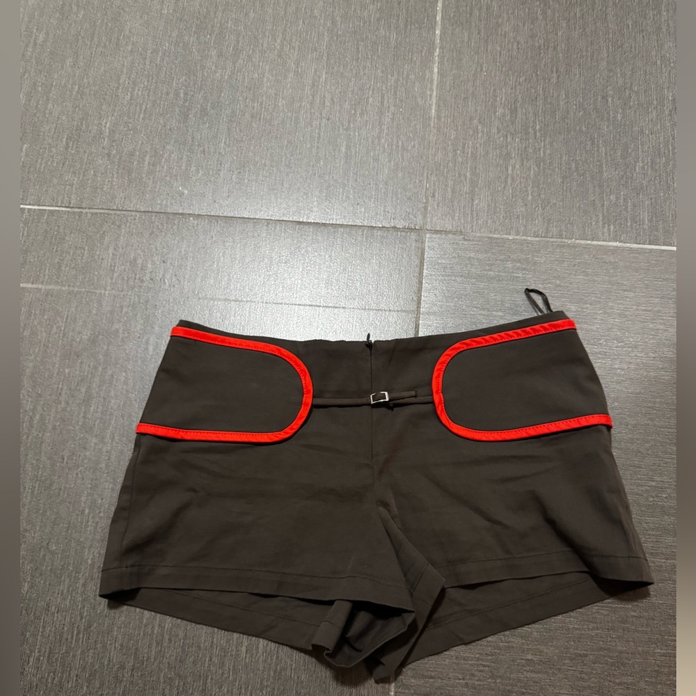 Zara Brown and Red Mini Shorts